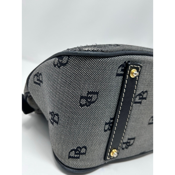 Dooney & Bourke Gray Monogram Canvas Leather Dome Satchel Bag Large - Picture 8 of 16